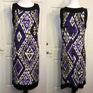 AB Studio sleeveless black/purple dress, size M